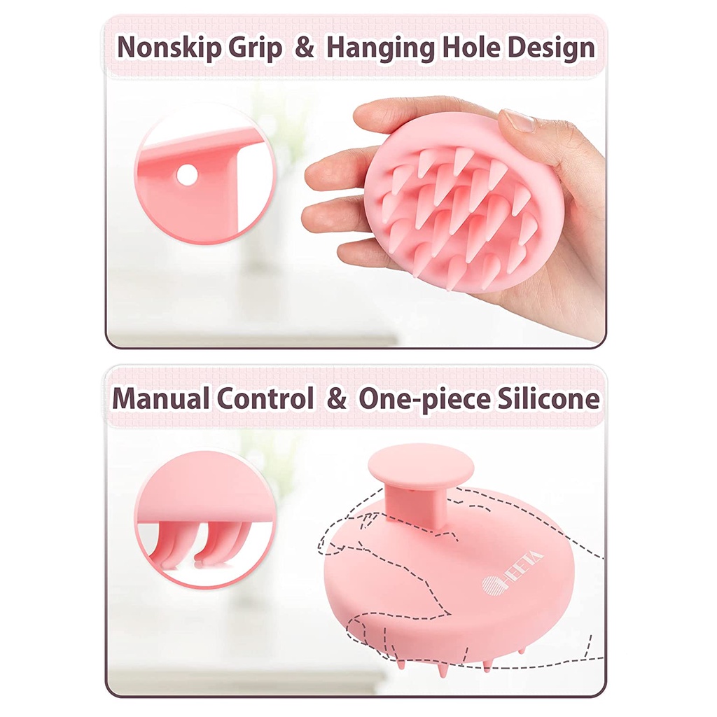 Lược gội đầu HEETA full SILICONE nguyên khối cao cấp nhất