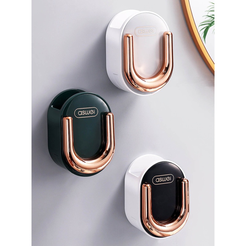 Giá Đỡ Máy Sấy Tóc Gắn Tường Hình Chữ U Có Thể Gập Lại Kèm Hộp Đựng Cho Phòng Tắm