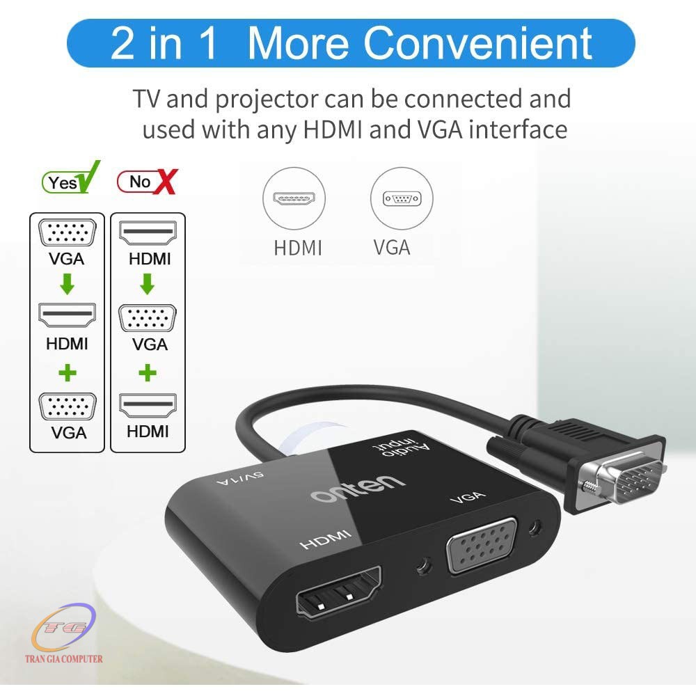 Cáp chuyển VGA sang VGA và HDMI Onten OTN-5138HV