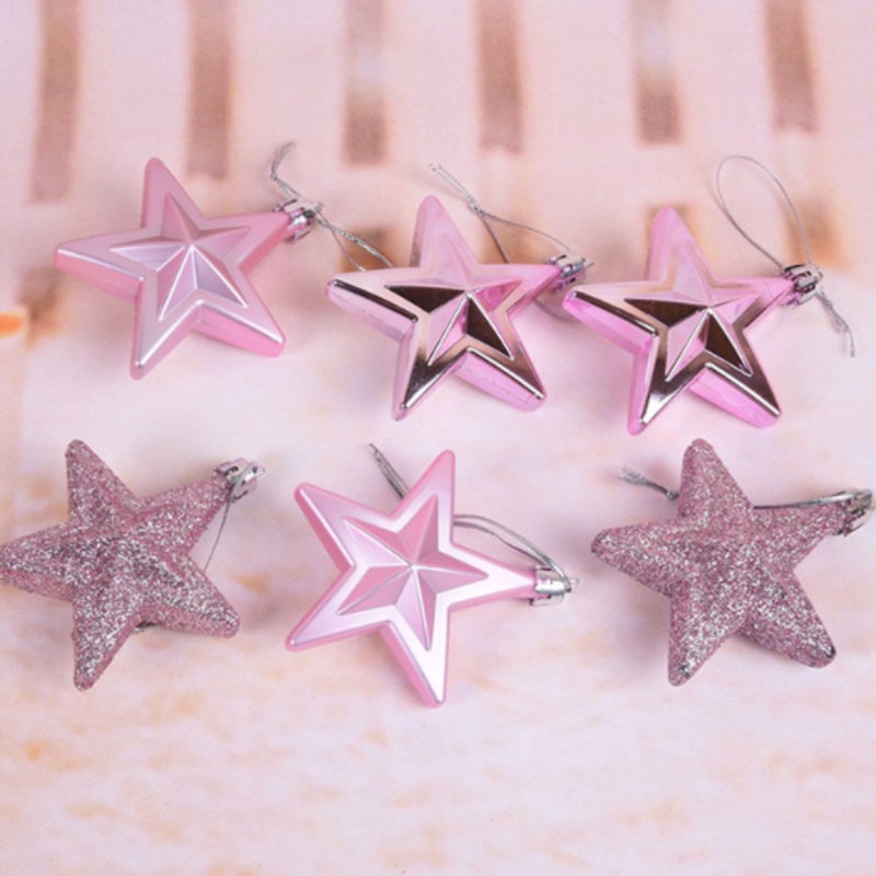Bộ mô hình ngôi sao năm cánh ba chiều bằng nhựa cỡ 7cm trang trí tiệc cưới/sinh nhật trẻ em/giáng sinh