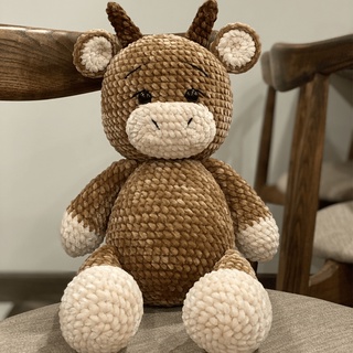 Thú bông móc len cao cấp - Bò béo - Thú bông handmade 100%