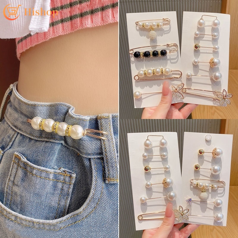 Ghim Cài Áo Hishop Đính Ngọc Trai Nhân Tạo Phong Cách Thời Trang Sang Trọng