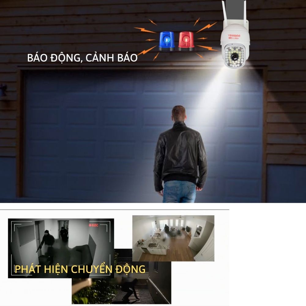 Camera wifi yoosee ngoài trời chống nước xoay 360