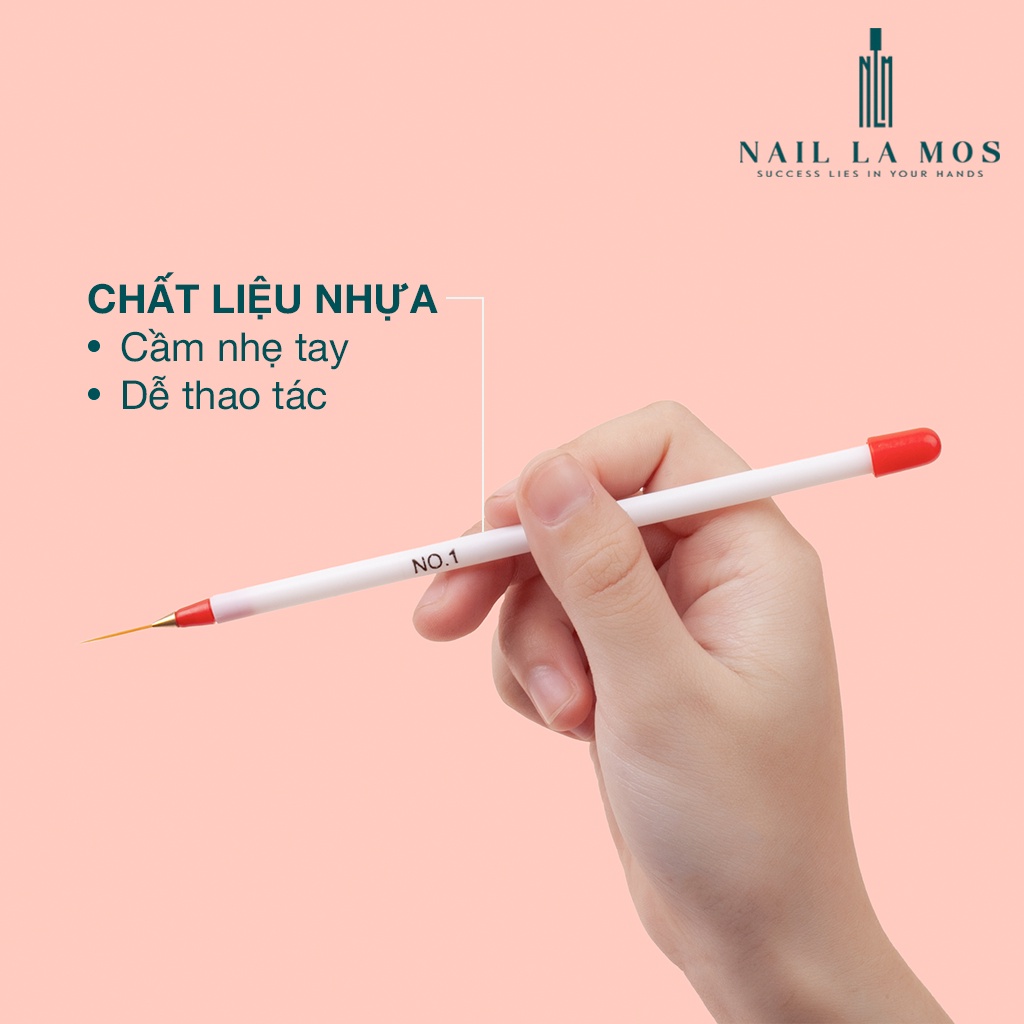 Set 3 cây cọ râu vẽ móng - Cọ vẽ nét cho học viên nail thực hành vẽ móng