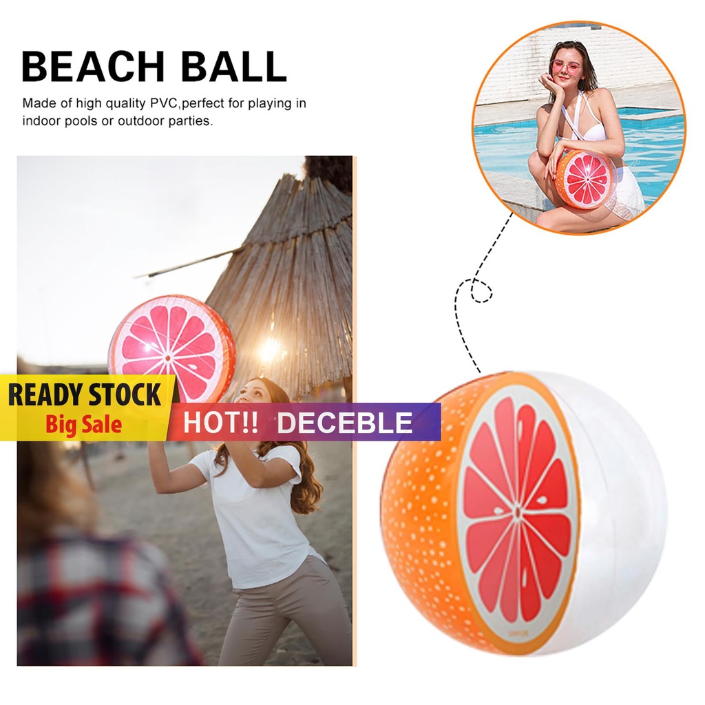 deceble Beach Ball - 12 inch Vacation Pool Party Favors Water Toy Beach Ball Game