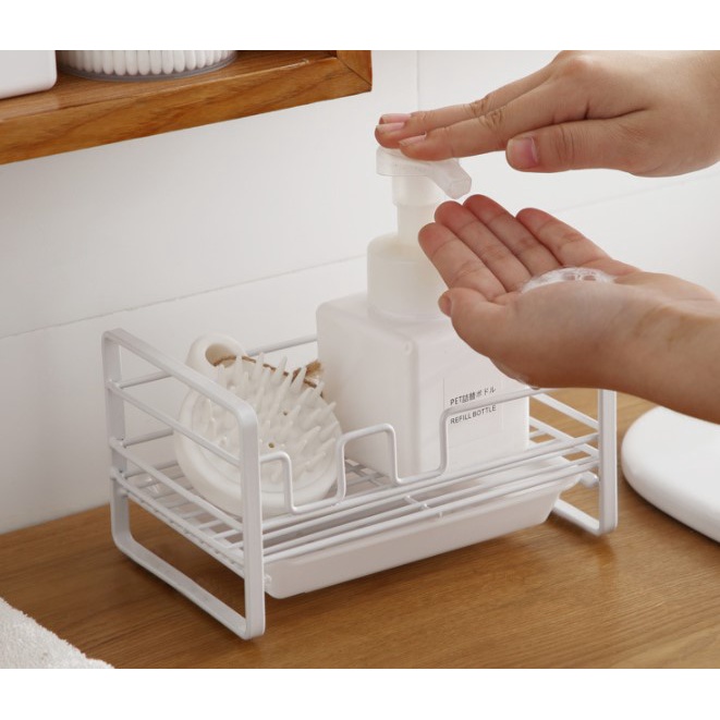 Giá đỡ bằng xốp sắt có thể tháo rời xà phòng thép với Khay thoát nước cho nhà bếp Bor