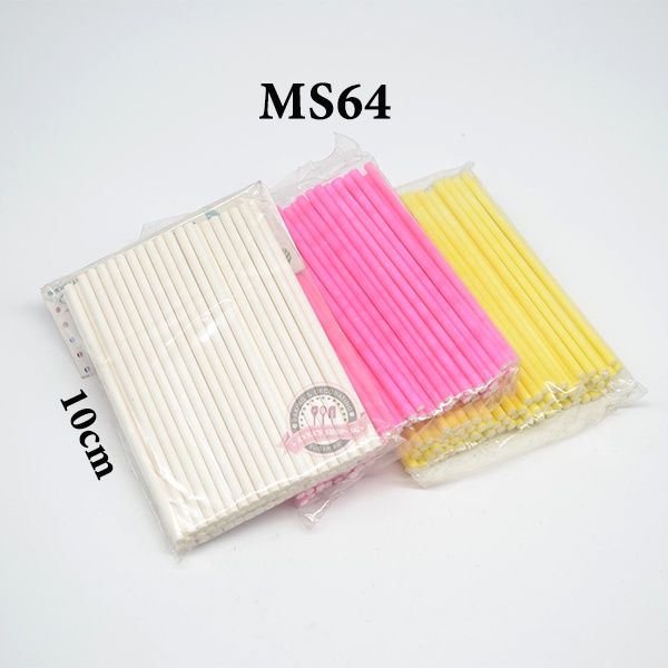 QUE CAKEPOP GIẤY DÀI 10CM MÀU TRẮNG MS64