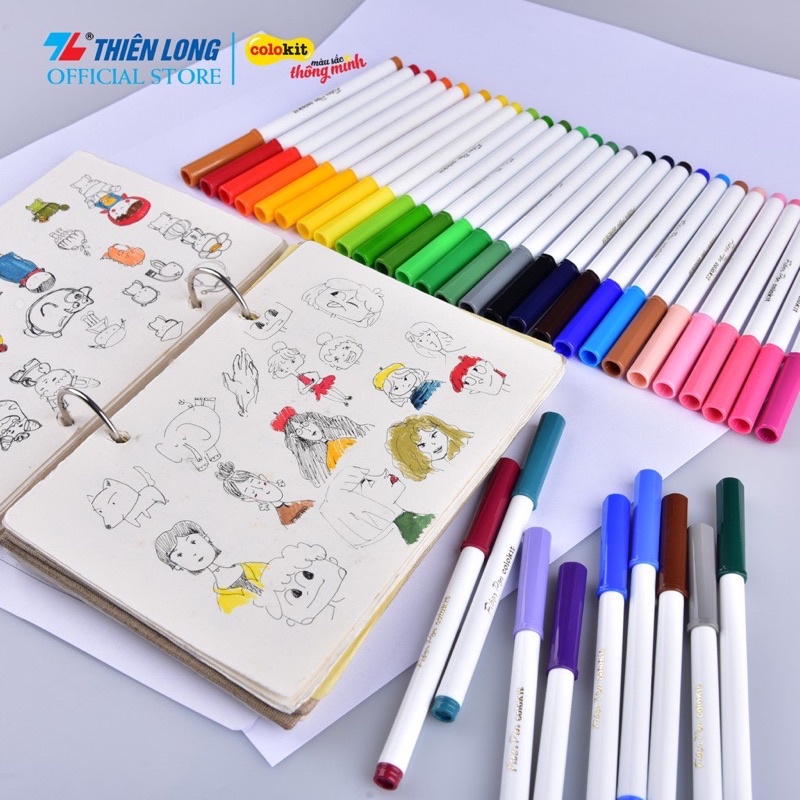 HỘP 36 BÚT LÔNG MÀU RỬA ĐƯỢC FIBERPEN WASHABLE COLOKIT SWM-C006