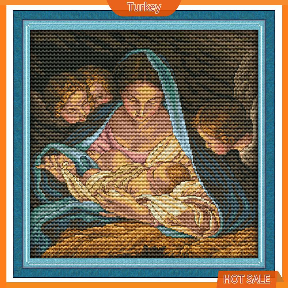 Bộ Tranh Thêu Chữ Thập Hình Đức Mẹ Maria 14ct