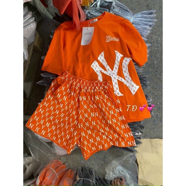 Set bộ cộc chữ NY quần in dày
