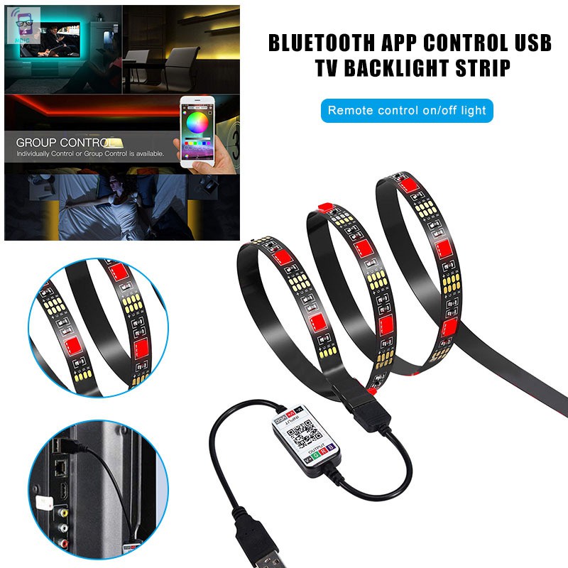Cuộn Dây Đèn Led Rgb Điều Khiển Qua Bluetooth Dùng Trang Trí Phông Nền Tv