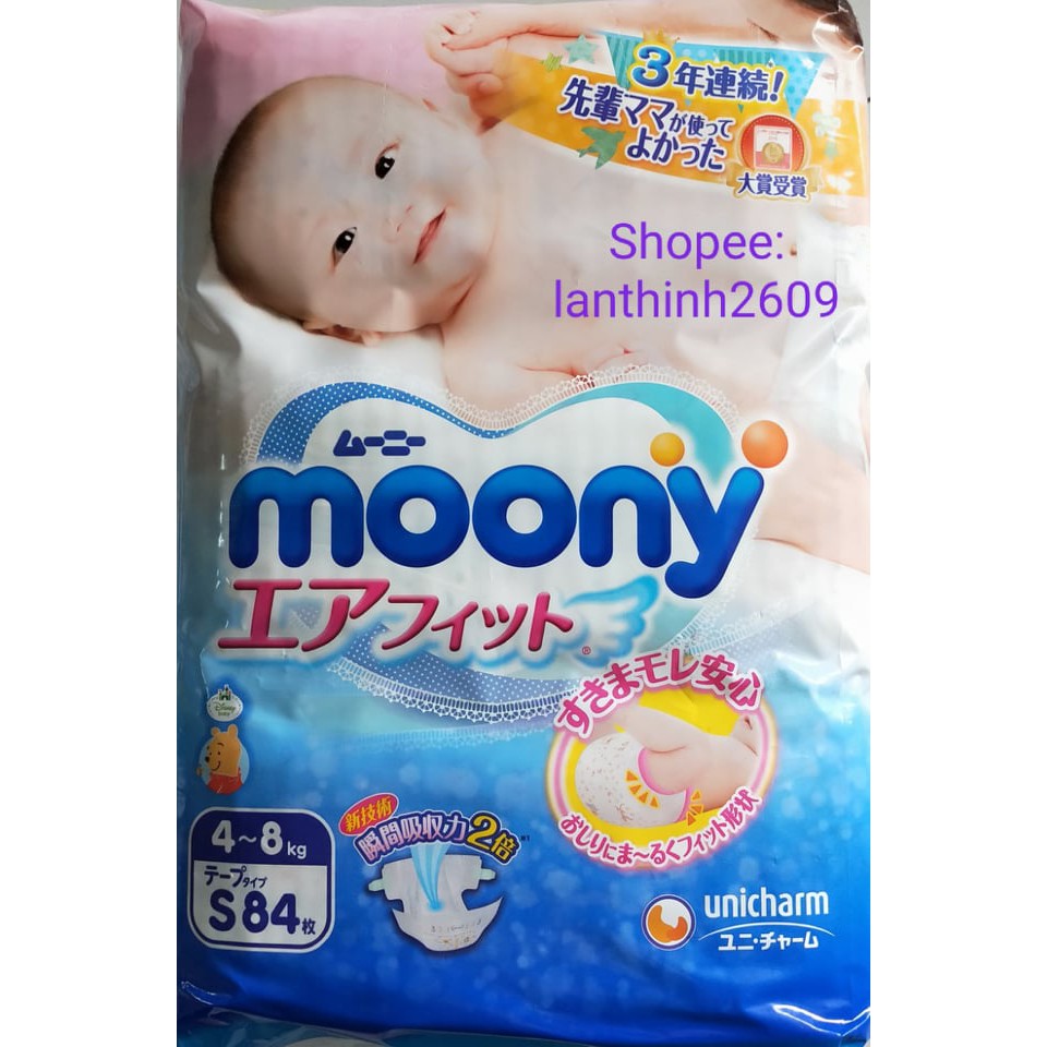 Tã Moony dán/quần đủ size NB90/S84/M64/M58/L54/L44/XL38