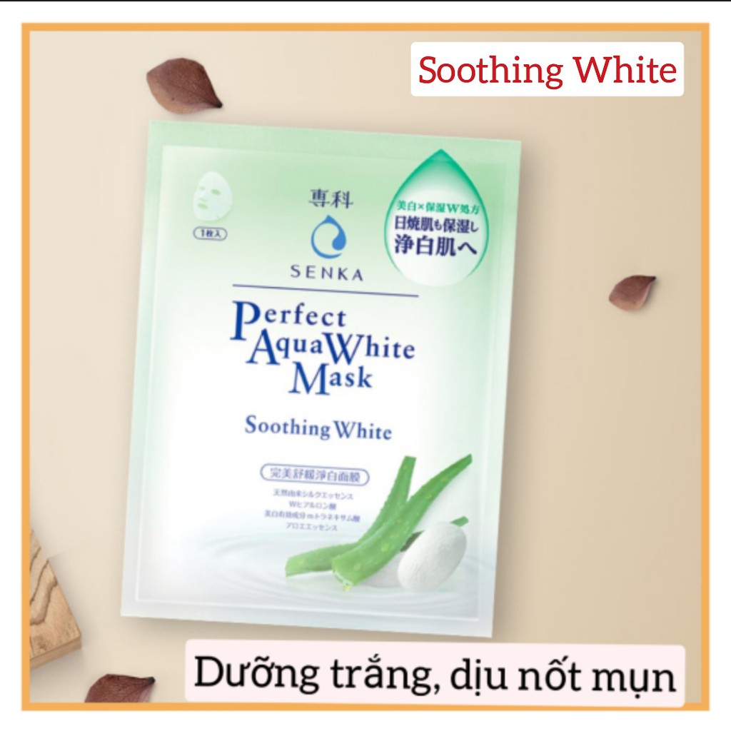 Mặt nạ dưỡng da trắng hồng mờ nám sạm/dịu nốt mụn Senka Mask