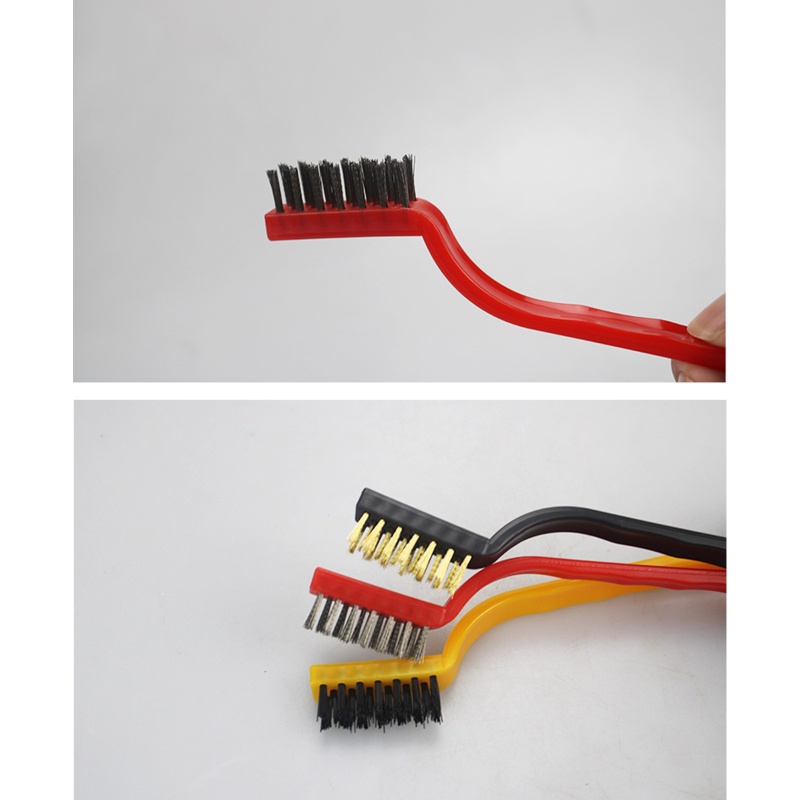 Bộ 3 Bàn Chải Sợi Dây Vệ Sinh Bếp Ga Với Tay Cầm Cong