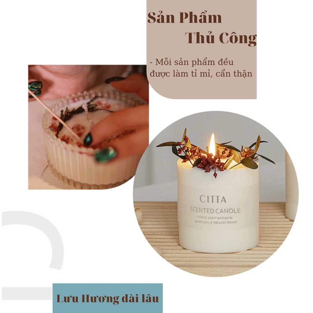 Nến Thơm Decor Phòng Mùi Hương Trị Liệu, Thư Giãn Phong Cách Bắc Âu Cao Cấp Citta
