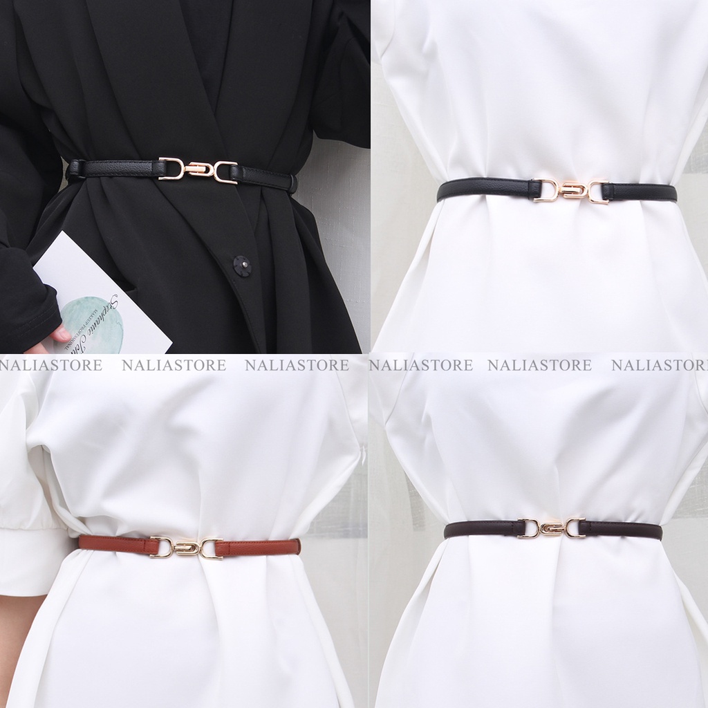 Thắt lưng nữ nhỏ 1,5cm khoá kim loại tiện dụng Naliastore mã TLNA2