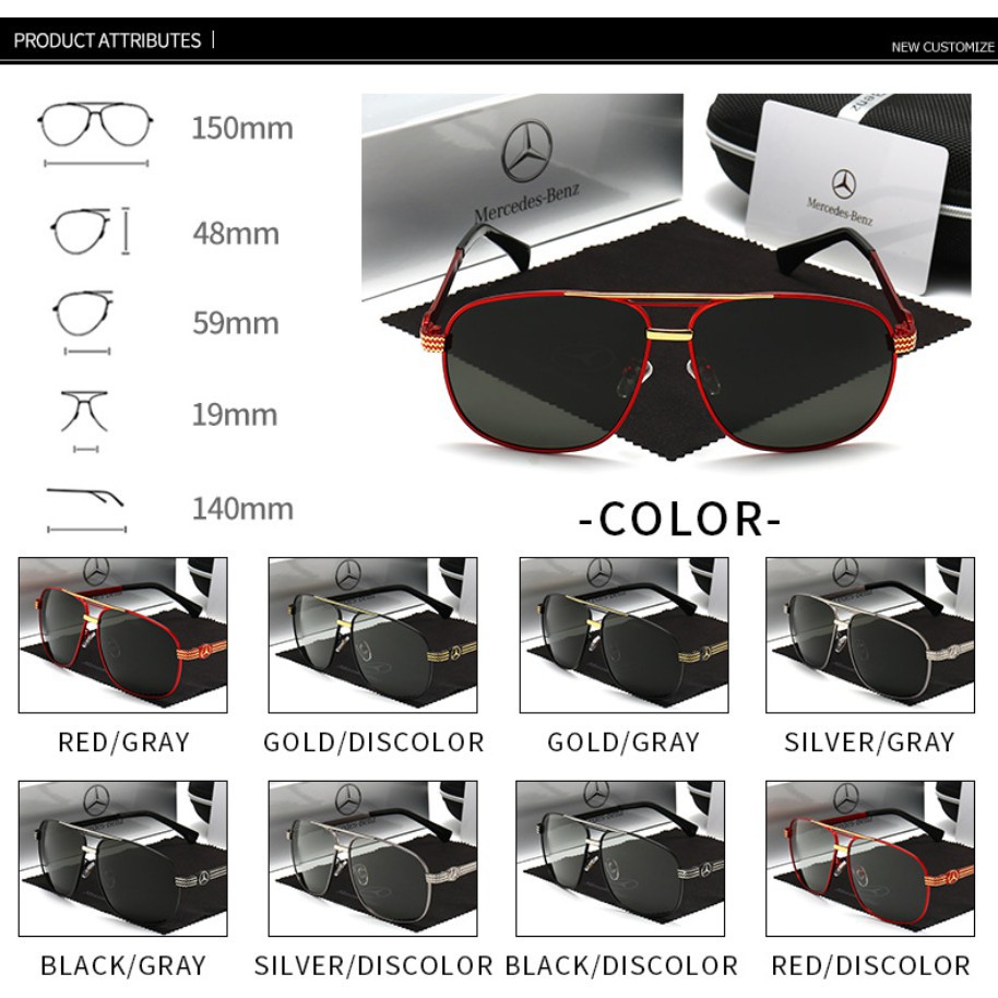 ❌FREESHIP❌Kính Râm Kính Mát Nam Mercedes Benz Đổi Màu Phân Cực Nam Cao Cấp Thời Trang Lái Xe Uv400 Chống Chói Lóa BZ768 | BigBuy360 - bigbuy360.vn