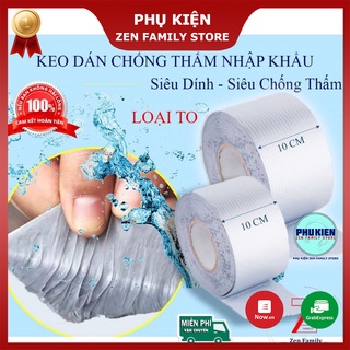 Băng Keo Chống Thấm Siêu Dính Đa Năng Chịu Nhiệt WaterProof khổ lớn 10cm x 5m, dán tốt trên nhiều bề mặt, chống thấm dột