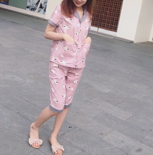 bộ Pijama thô lụa vnxk kèm video ảnh thật