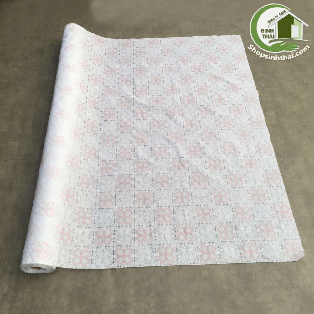Khăn trải bàn nhật bằng nhựa REN HOA MÀU TRẮNG -đặt 1 lần được 50cm, cắt liền thành 1 tấm dài tùy số lần đặt