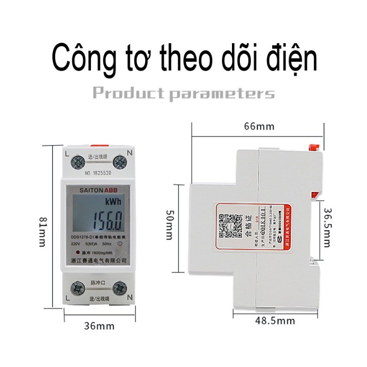 CÔNG TƠ ĐIỆN TỬ 1 PHA SAITON ABB CHÍNH HÃNG