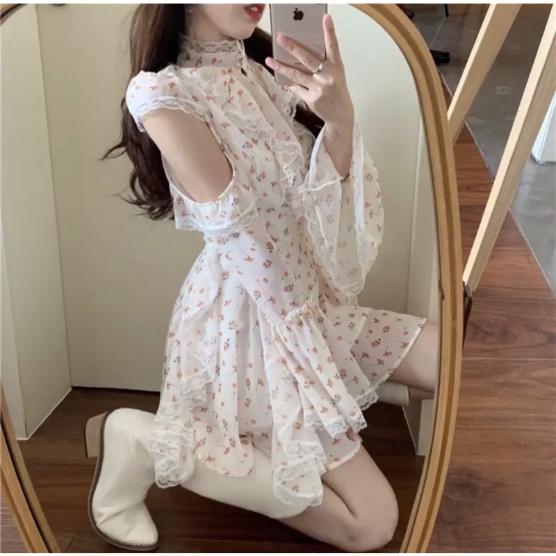 Váy Sakura siêu xinh tay xoè có video thật nè