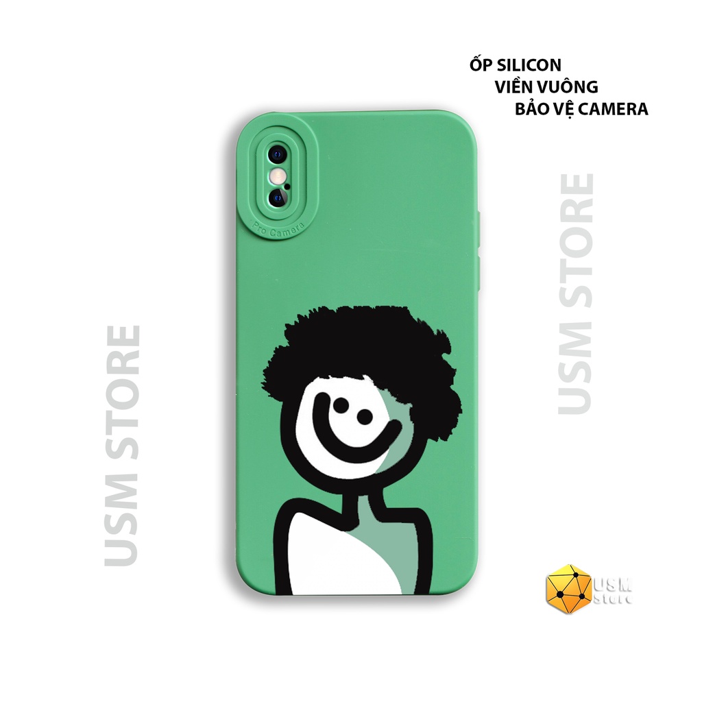 Ốp lưng iphone 6/6s/6 plus/7 plus/8plus/X/XR/XS/XSmax viền vuông, mắt thiên thần bảo vệ camera sau, hình BOY hoạt hình