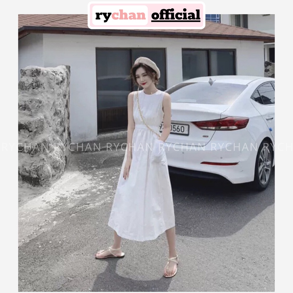 [ẢNH THẬT CUỐI] DX212 - Đầm Xòe Đi Dạo Biển Sát Nách Nhún Eo 2 Màu