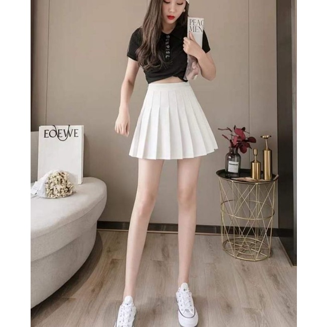 🍊Chân váy xếp ly siêu xinh siêu hót , thiết kế dáng ngắn , đủ size S M L, 2 màu trắng và đen🌺🌺 | BigBuy360 - bigbuy360.vn