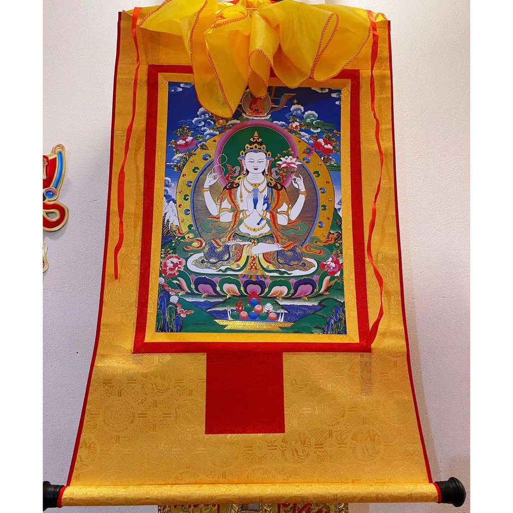 Tranh Thangka Quan Âm Tứ Thủ