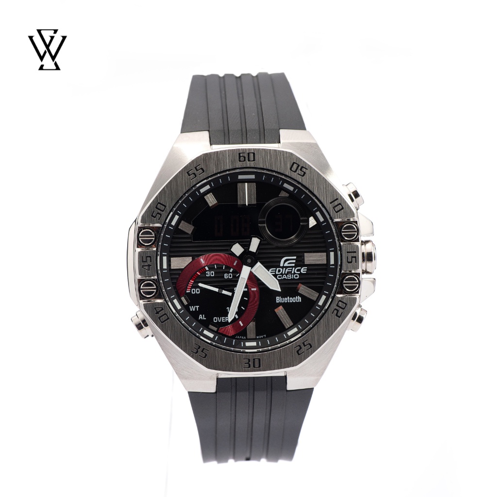 Đồng Hồ Quartz Nam Casio Edifice WATCHSTORE ECB-10P-1ADF, Mặt Kính Khoáng 48.5mm, Dây Cao Su, Vỏ Thép Không Gỉ