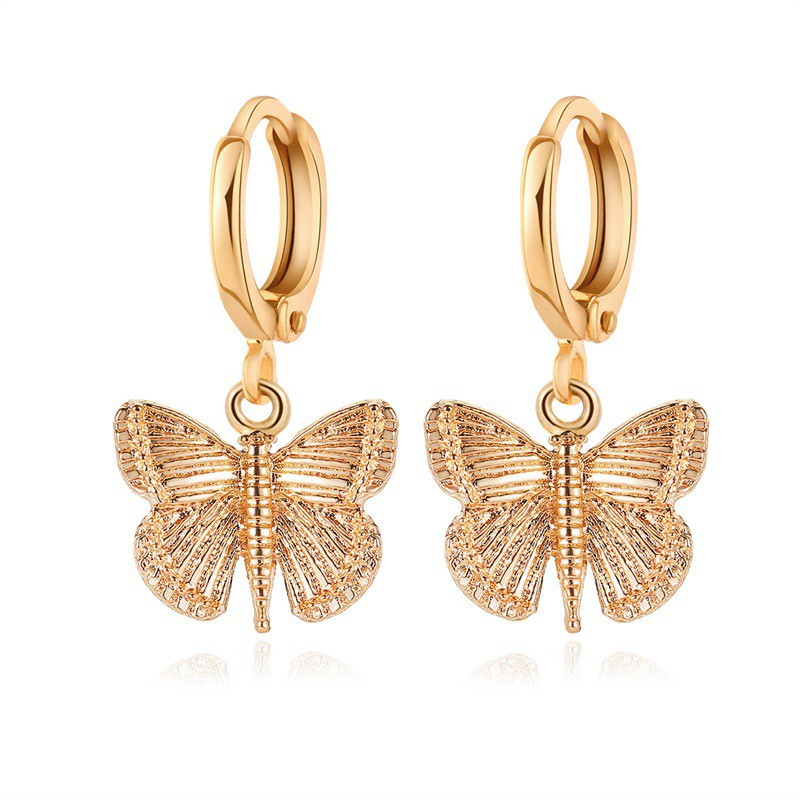 Korean-style Simple Butterfly-shaped Metal Earrings