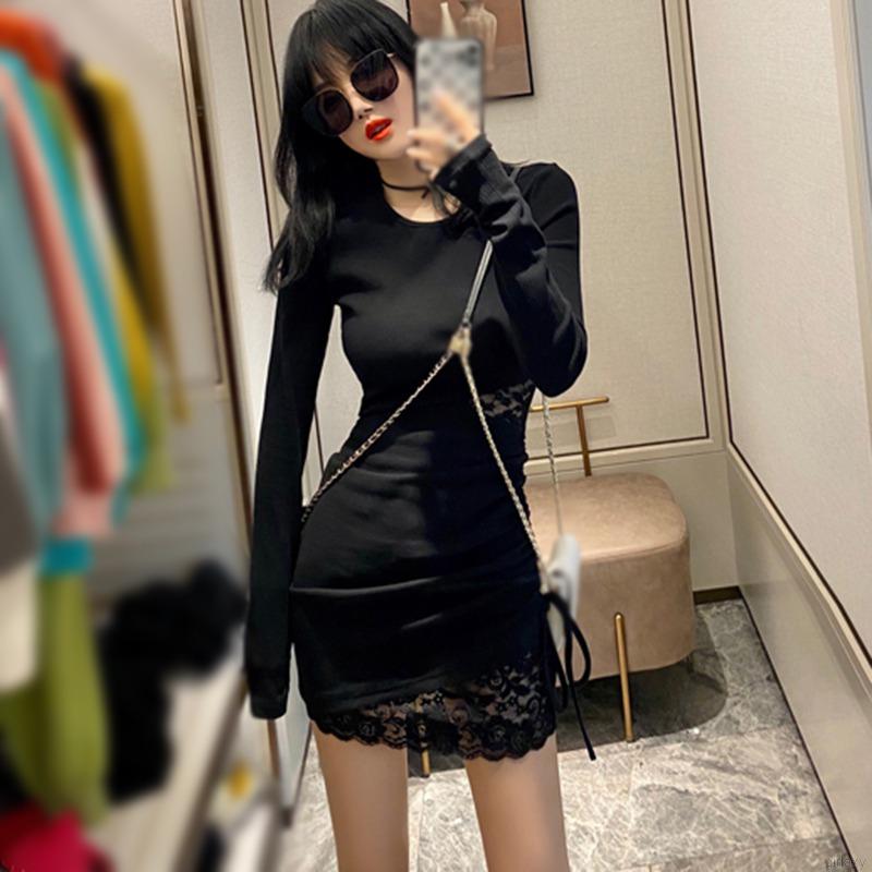 Đầm tay dài phối ren quyến rũ dành cho nữ