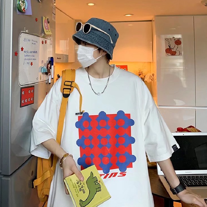 Áo Thun Tay Ngắn Dáng Rộng In Chữ Phong Cách Hàn Quốc Thời Trang Mùa Hè Cho Nam Và Nữ Size M-5XL