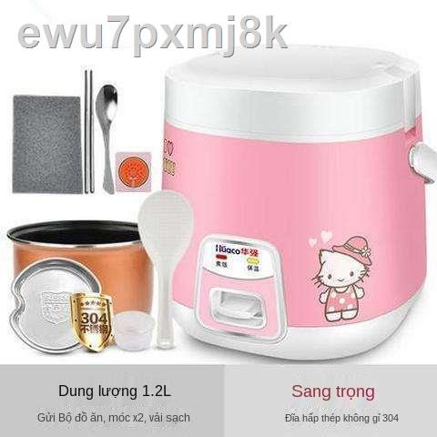 Nồi cơm điện một người nhỏ nấu cháo gia đình chống dính dễ lau chùi các thiết bị vuông vắn khỏe mạnh
