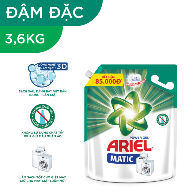 CAM KẾT CHÍNH HÃNG  Ariel Matic nước giặt Túi 3.6KG/3.25KG