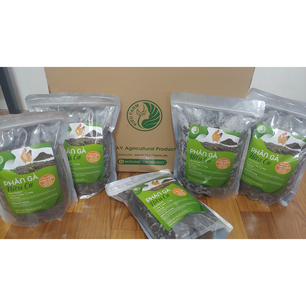 Phân gà hữu cơ nhập khẩu nén viên túi 2kg - Kieufarm