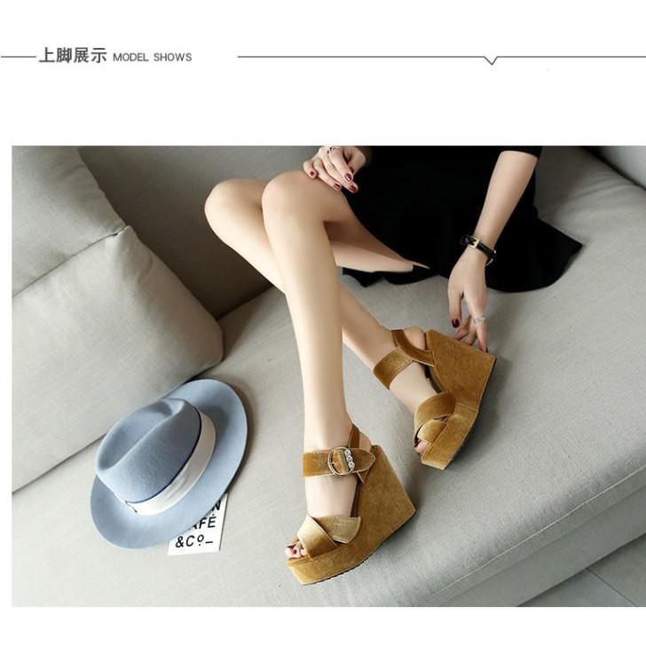 Order dép đế xuồng size từ 34 đến 43 HI123 cao 11cm