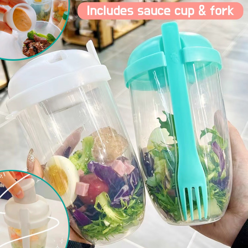 Chai Đựng Nước Sốt Salad 1000ML Kèm Nĩa