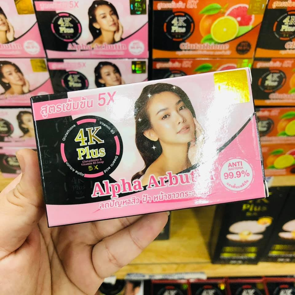 Xà phòng rửa mặt 4K Plus 5X Alpha Arbutin &amp; vıtamın B3 Soap Thái Lan