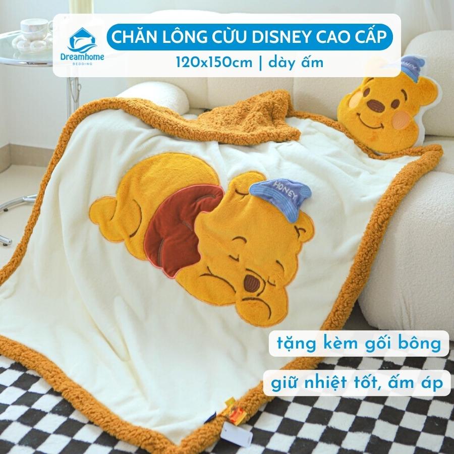 Chăn lông cừu cho bé tặng kèm gấu bông, chăn dày ấm dùng mùa đông phù hợp trẻ em từ 3 tuổi đến 10 tuổi Dreamhomebedding