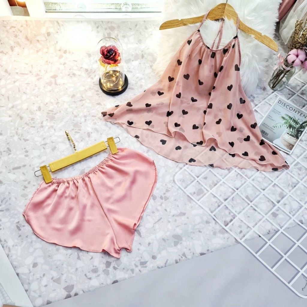 Đồ ngủ nữ BIGSIZE ❣️FREE SHIP❣️ Đồ ngủ sexy lụa Chiffon phối Satin cao cấp mềm mại xinh xắn &lt;65kg