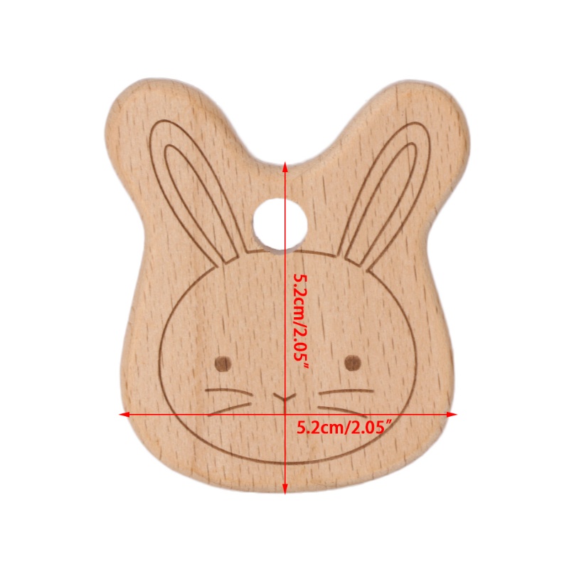 Đồ Chơi Gặm Nướu Hình Thỏ Bằng Gỗ Sồi Tự Nhiên DIY Dành Cho Trẻ Em