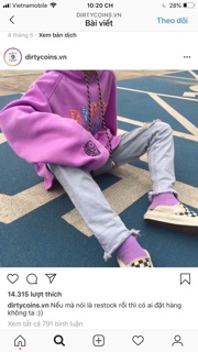 Áo Hoddie Nỉ Tím Dirty Coins