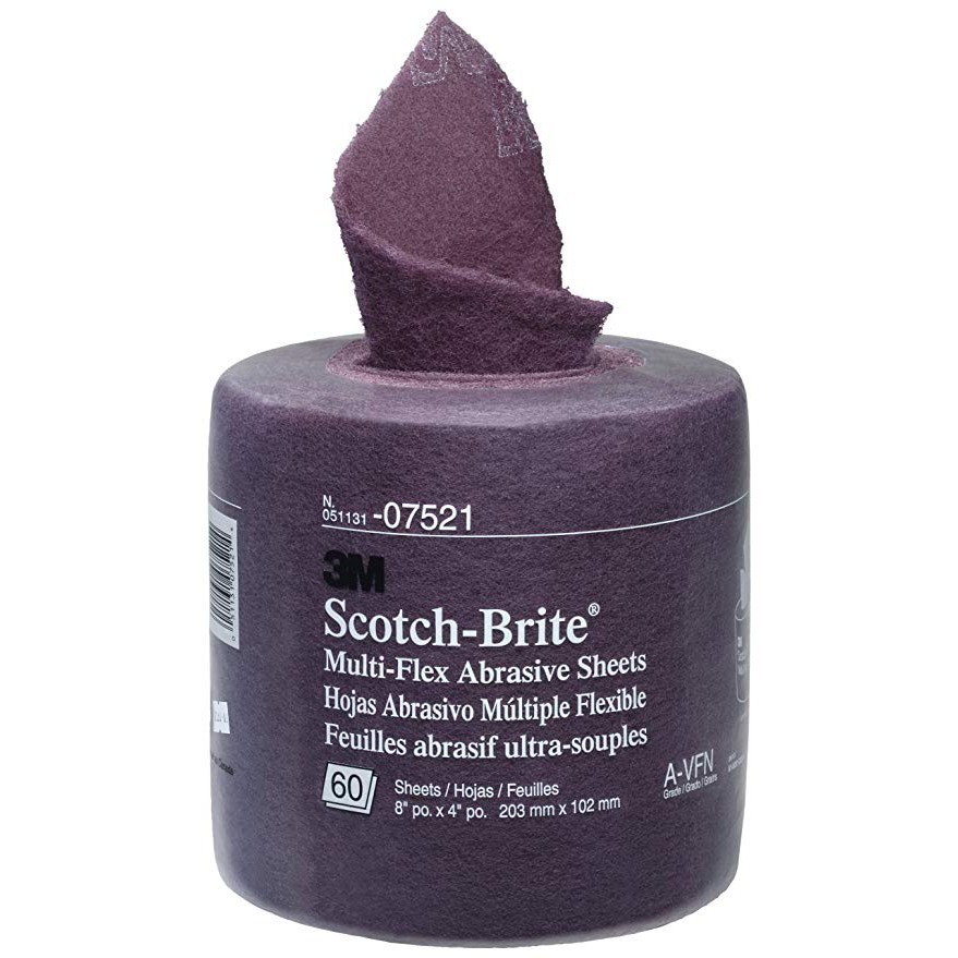 Bùi nhùi cao cấp 3M Scotch Brite Multi-Flex Abrasive Sheet Roll, Very Fine Grade, 8 inch x 4 inch, 07521