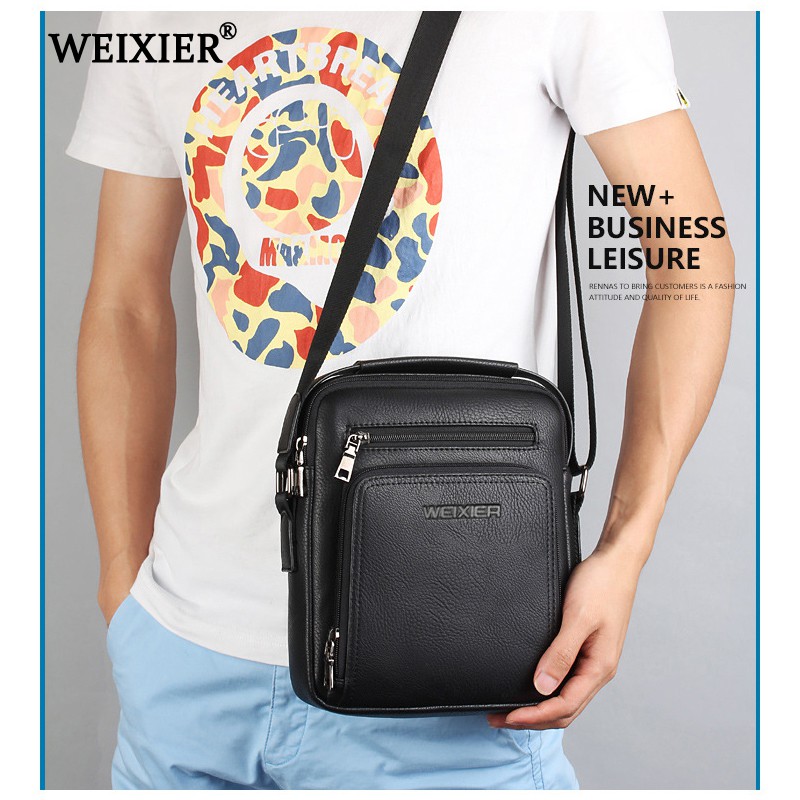 🔥Hàng sẵn sàng🔥【 Leacat 】 Thời trang Mới Da PU Người đàn ông Thiết kế Túi đeo vai Chất lượng cao Túi Zipper Thường xuyên Văn phòng Túi Messenger