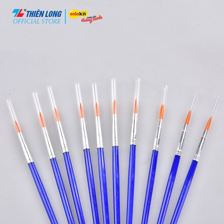 Túi 10 Cọ vẽ Tròn Thiên Long Colokit BRW-C02