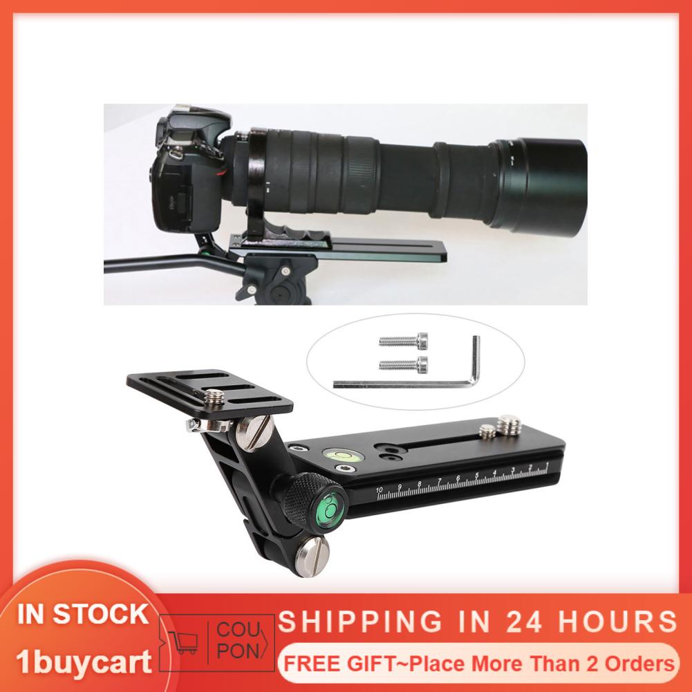 Set tấm nhả nhanh đỡ ống kính tiêu cực dài màu đen với vít 1/4 cho thợ chụp máy ảnh kỹ thuật số