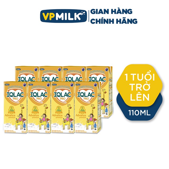 [Set 6 lốc 110ml] Sữa Bột Pha Sẵn VPMilk IQLac Pro Advance Premium, Sữa Phát Triển Chiều Cao