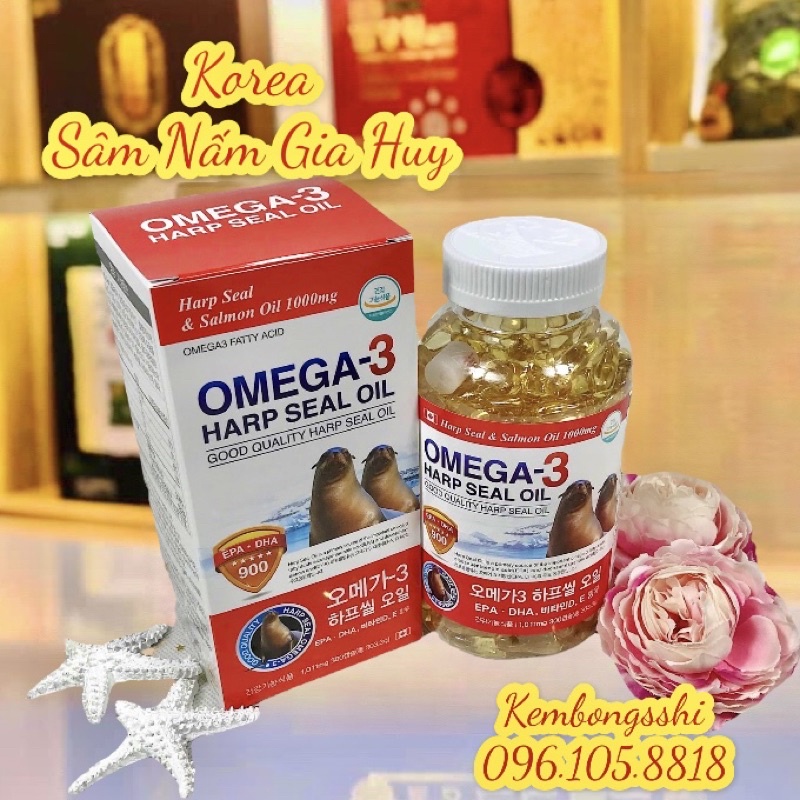 [HÀNG MỚI VỀ] Viên mega Dầu Cá Gia Đình, Hải Cẩu Hàn Quốc bổ sung DHA, Hộp 300 Viên[HỘP ĐỎ]